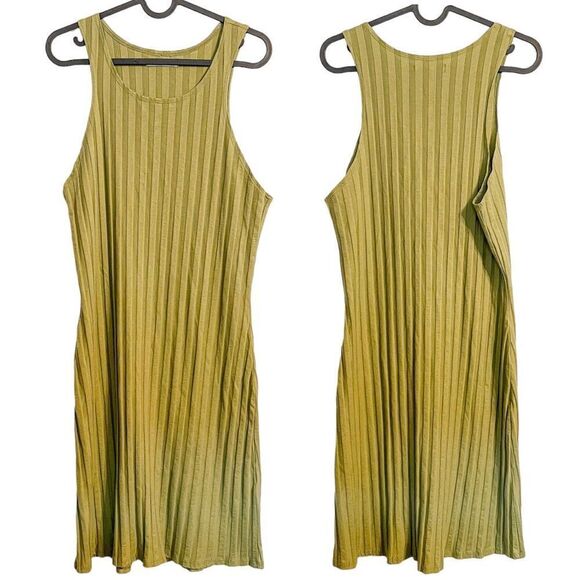 Reformation Mel Ribbed Mini Dress Avocado XL - Picture 5 of 9